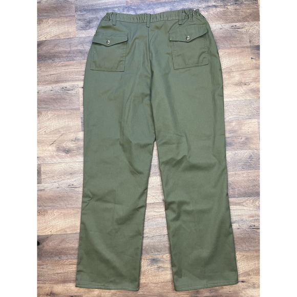 VTG Boy Scouts America‎ Uniform Pants Green Cargo Size 36W (31x31) Elastic Waist - Picture 2 of 4